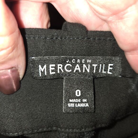 J. Crew Mercantile Black Slim cropped Ruby pants Pant stretch twill Size 0 - Picture 8 of 8